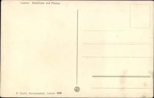 Ak Luzern Stadt Schweiz, Seebrücke und Pilatus
