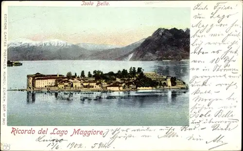 Ak Isola Bella Lago Maggiore Piemonte, Gesamtansicht