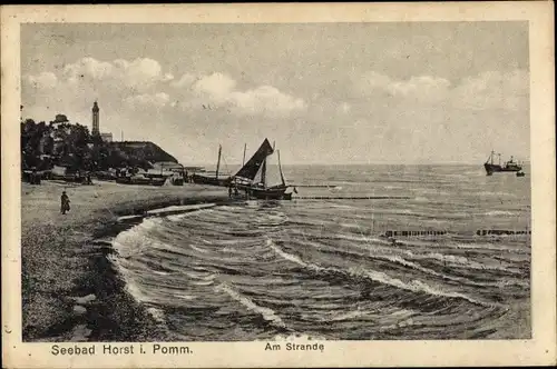 Ak Niechorze Seebad Horst Pommern, Strand