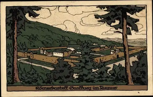 Steindruck Ak Bad Homburg vor der Höhe Taunus, Römerkastell Saalburg