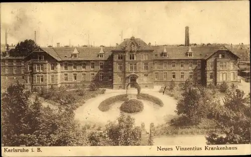 Ak Karlsruhe in Baden, Neues Vinzentius Krankenhaus