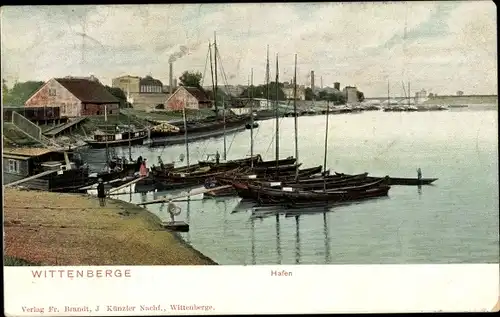 Ak Wittenberge an der Elbe Prignitz, Hafen, Boote