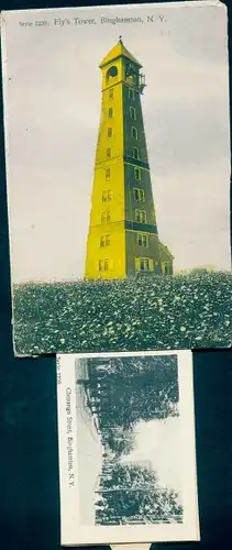 Leporello Ak Binghamton New York USA, Ely's Tower, Chenango-Street, Boat-House