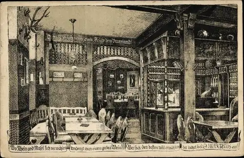 Künstler Ak Köln am Rhein, Weinhaus Zum Hubertus
