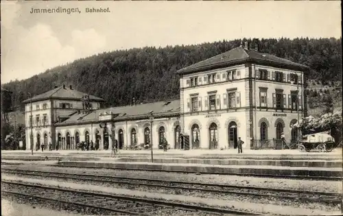 Ak Immendingen an der Donau Baden, Bahnhof, Gleisseite