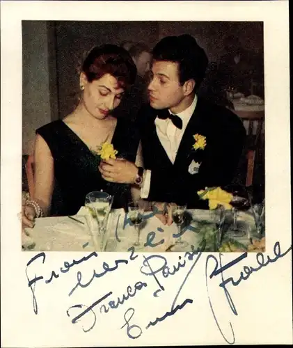 Foto Autogramm Schauspielerin Franca Parisi und Erwin Strahl