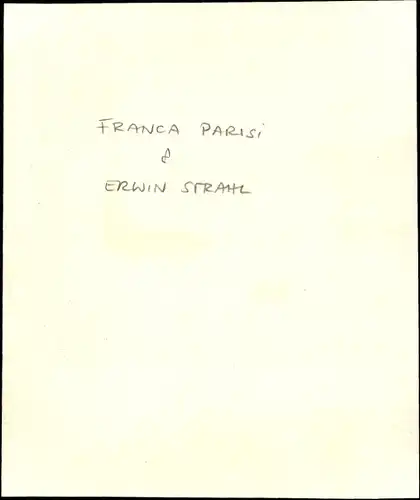 Foto Autogramm Schauspielerin Franca Parisi und Erwin Strahl