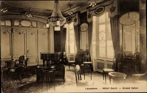 Ak Lausanne Kanton Waadt, Hotel Cecil, Grand Salon