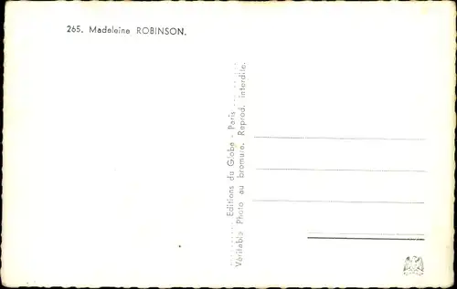 Ak Madeleine Robinson, französische Schauspielerin, Studio Harcourt 265