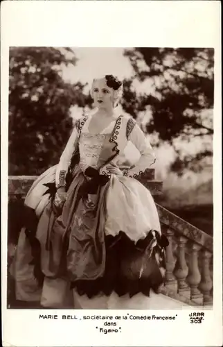 Ak Opernsängerin Marie Bell, Figaro, Comedie Francaise, Portrait