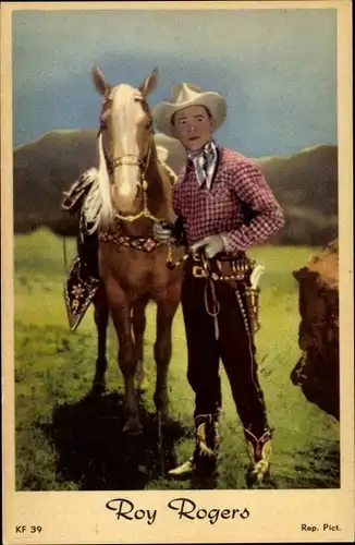 Ak Schauspieler Roy Rogers, Pferd, Cowboy