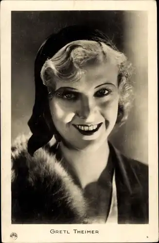 Ak Schauspielerin Gretl Theimer, Portrait