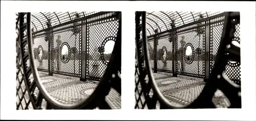 Stereo Raumbild Foto Berlin Potsdam Nr. 23, Potsdam Sanssouci, Gitterlaube