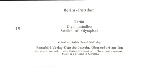 Stereo Raumbild Foto Berlin Potsdam Nr. 15, Berlin, Olympiastadion