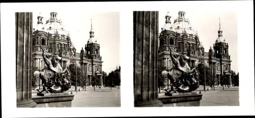 Stereo Raumbild Foto Berlin Potsdam Nr. 10, Berlin, Dom, gesehen vom Alten Museum