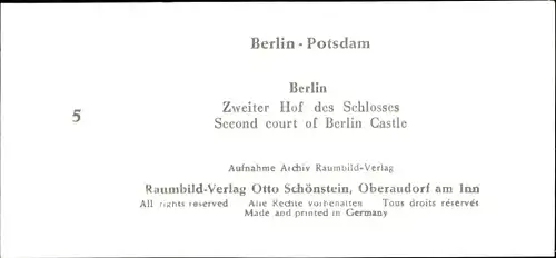 Stereo Raumbild Foto Berlin Potsdam Nr. 5, Berlin, Schloss, zweiter Schlosshof