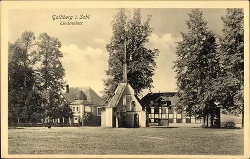 Ak Złotoryja Goldberg Schlesien, Lindenplatz