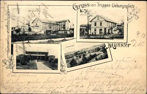 Ak Munster im Heidekreis, Truppenübungsplatz Munsterlager, Hotel, Baracken