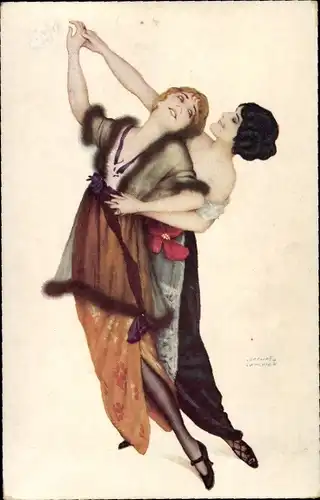 Jugendstil Künstler Ak Kirchner, Raphael, Danseuses de Montmartre, Tänzerinnen