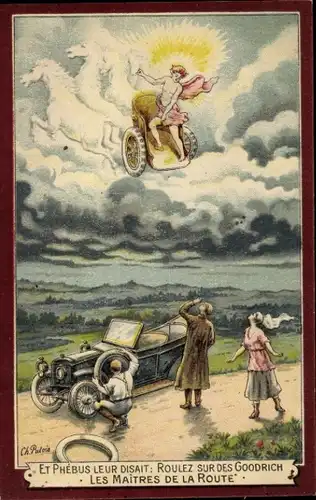 Künstler Ak Putois, Goodrich Autoreifen, Phoebus, Reklame