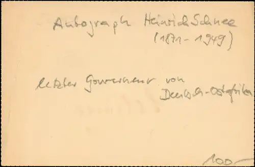 Ak Signatur von Heinrich Schnee, letzter Gouverneur von Deutsch-Ostafrika, Charlottenburg 1939