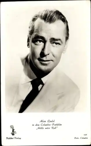 Ak Schauspieler Alan Ladd,  Portrait, Hölle unter Null