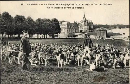 Ak Chantilly Oise, La Meute de l’equipage, Le Chateau