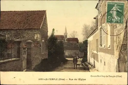 Ak Ivry-le-Temple Oise, Rue de l’Eglise