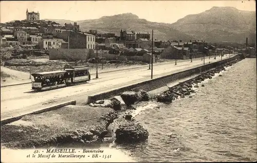 Ak Marseille Bouches du Rhône, Bonneveine und das Massif de Marseilleveyre