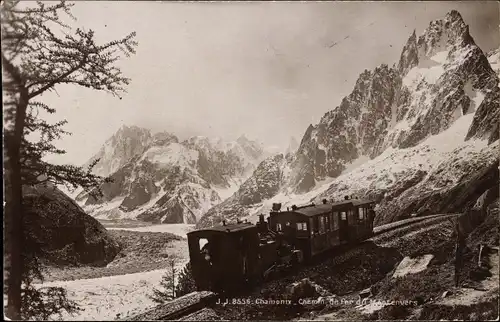Ak Chamonix Mont Blanc Haute Savoie, Montenvers-Bahn