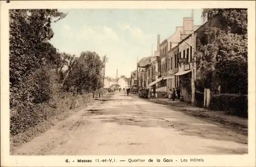 Ak Messac Ille et Vilaine, Bahnhofsviertel, Hotels