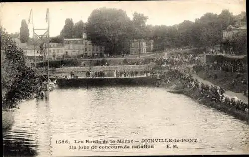Ak Joinville le Pont Val de Marne, Ein Tag Schwimmwettbewerb