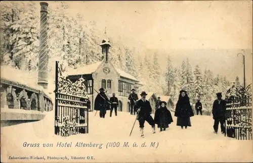 Ak Neubois Gereuth Elsass Bas Rhin, Hotel Altenberg, Winter
