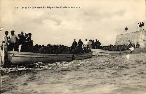 Ak Saint Martin de Ré Île de Ré Charente-Maritime, Abfahrt von Condamnes
