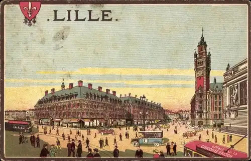Litho Lille Nord, Platz, Passanten