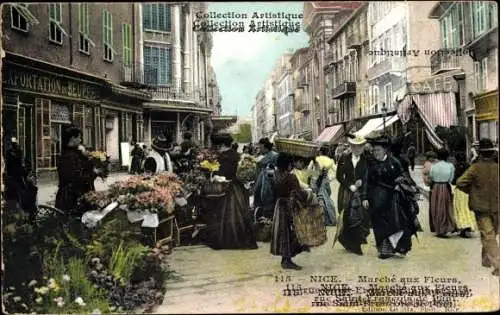 Ak Nizza Nizza Alpes Maritimes, Blumenmarkt