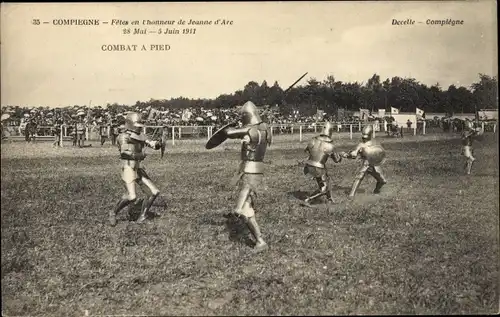 Ak Compiegne Oise, Fetes en honneur de Jeanne d'Arc, Combat à Pied