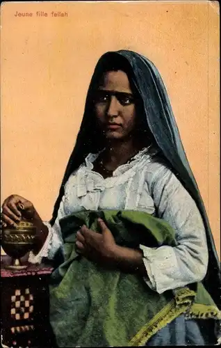 Ak Araberin in Volkstracht, Maghreb, Portrait