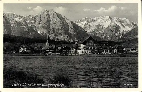 Ak Seefeld in Tirol, See, Wettersteingebirge, Ortsansicht