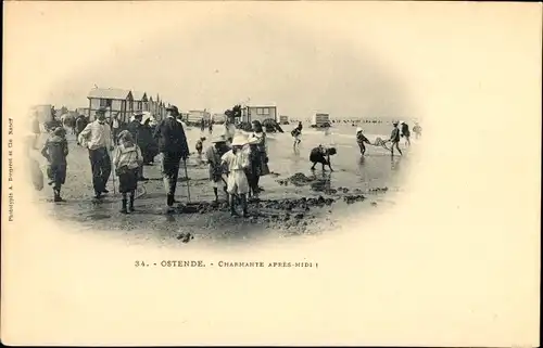 Ak Ostende Ostende Westflandern, Strand, Kinder