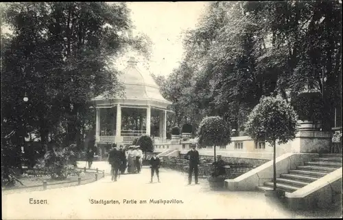 Ak Essen im Ruhrgebiet, Stadtgarten, Musikpavillon