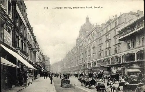 Ak London City England, Brompton Road, Harrod's Stores