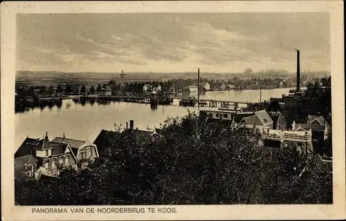 Ak Koog aan de Zaan Nordholland Niederlande, Panorama van de Noorderbrug