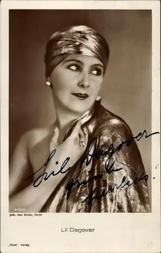 Ak Schauspielerin Lil Dagover, Portrait, Autogramm
