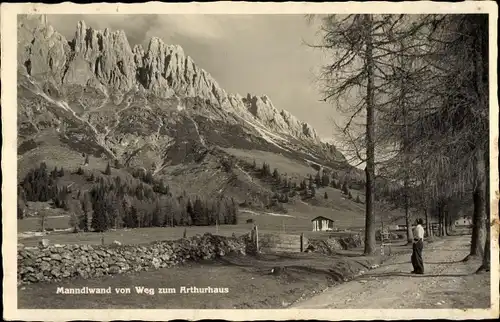 Ak Mühlbach am Hochkönig in Salzburg, Manndlwand von Weg zum Arthurhaus