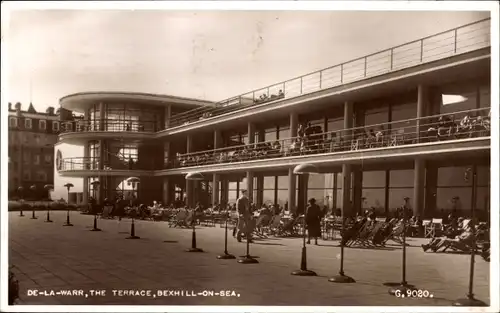 Ak Bexhill on Sea Sussex England, De-La-Warr, Terrasse