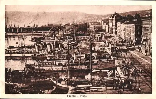 Ak Rijeka Fiume Kroatien, Porto