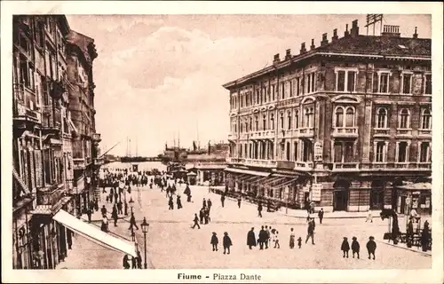 Ak Rijeka Fiume Kroatien, Piazza Dante