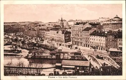 Ak Rijeka Fiume Kroatien, Via della Fiumara
