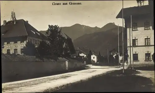 Foto Ak Grassau in Oberbayern, Teilansicht